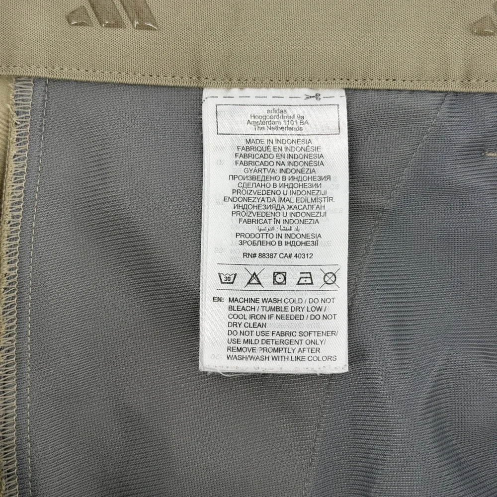 Adidas Golf Pants Mens 32x32 Khaki Tan Performance Stretch Flat Front Trousers